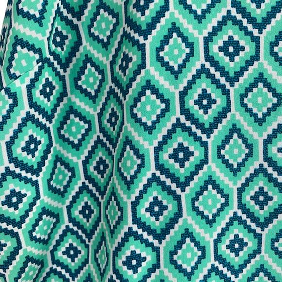 Pixley Green Multicolor Diamond Print Sleeveless Blouse Women Sz M - Picture 4 of 7